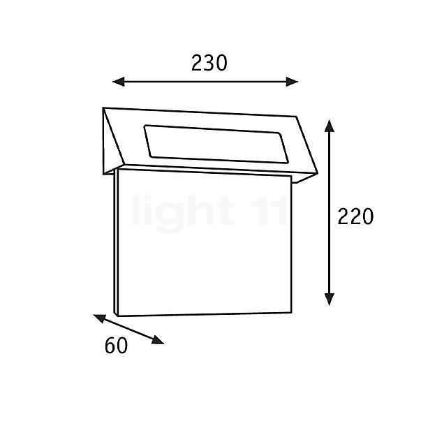 Paulmann 93765 Applique LED avec solaire acier inoxydable - vue en coupe