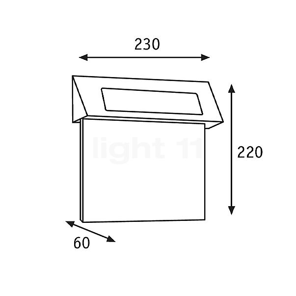 Paulmann 93765 Wall Light LED with Solar stainless steel , Warehouse sale, as new, original packaging sketch