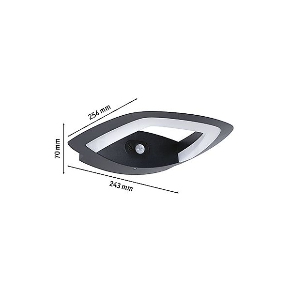 Paulmann Akena Applique LED anthracite - vue en coupe