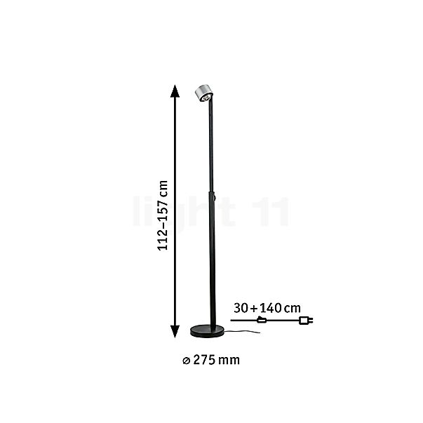 Paulmann Aldan Floor Lamp LED aluminium sketch