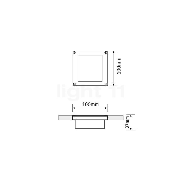 Paulmann Aron Bodeminbouwlamp LED met zonne 10 x 10 cm schets