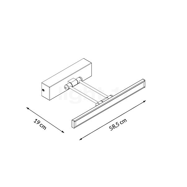 Paulmann Beam Applique LED nickel brossé - 58,5 cm - vue en coupe