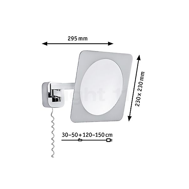 Paulmann Bela Specchio luminoso da parete per trucco LED cromo - vista in sezione