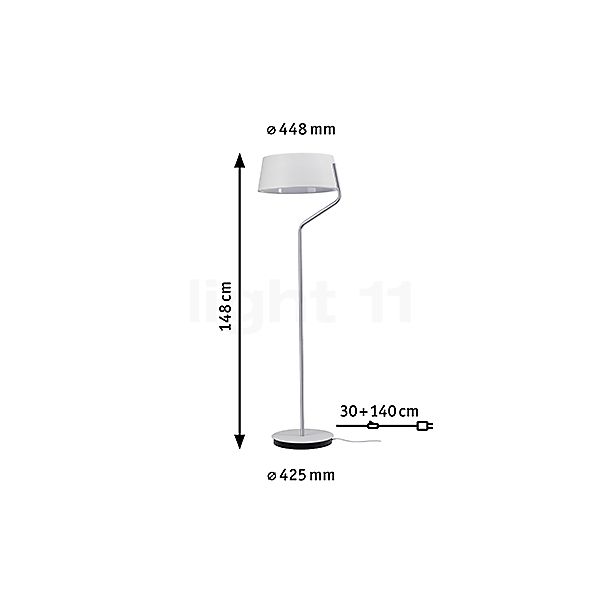 Paulmann Belaja Lampada da terra LED bianco - vista in sezione