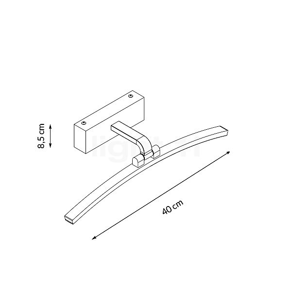 Paulmann Bento Lampada da parete LED 40 cm - vecchio ottone - vista in sezione