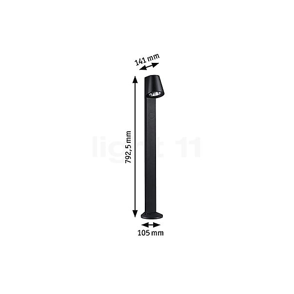 Paulmann Caissa Bollard Light LED anthracite sketch