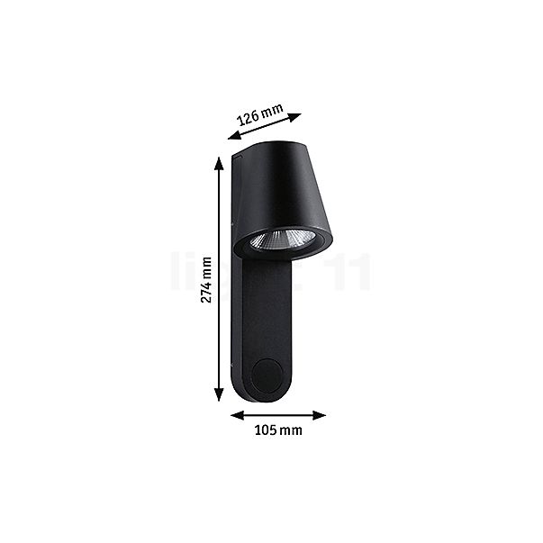 Paulmann Caissa Wall Light LED anthracite sketch