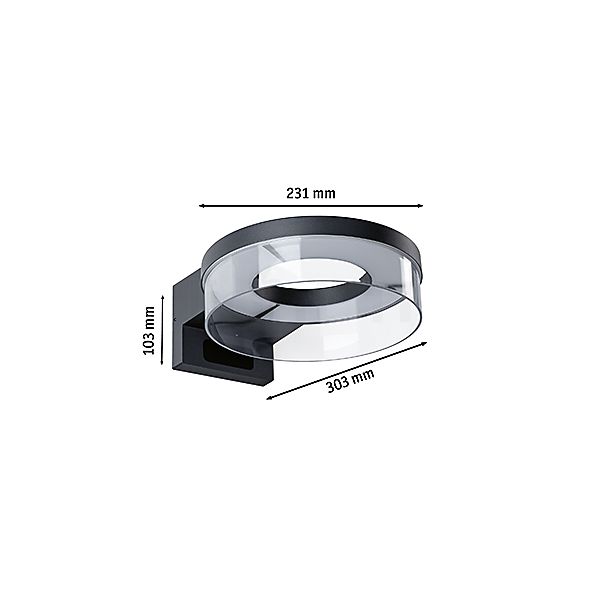 Paulmann Capera Wandleuchte LED anthrazit Skizze