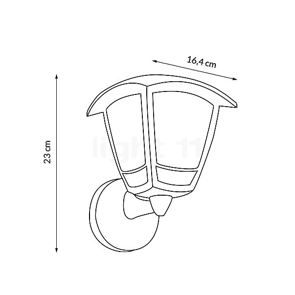 Paulmann Classic Curved Applique avec détecteur de mouvements anthracite - vue en coupe