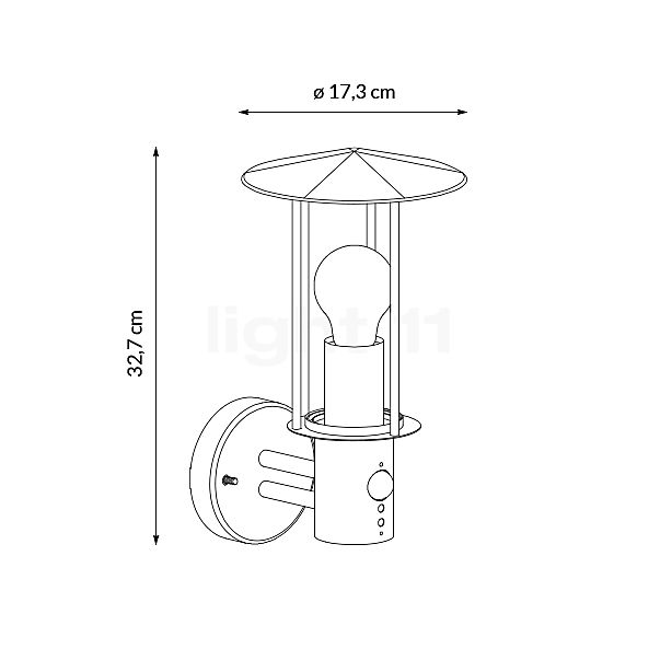 Paulmann Classic Wall Light with Motion Detector dark grey sketch