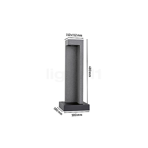 Paulmann Concrea Bollard Light LED black sketch