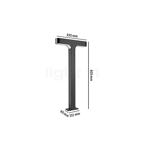 Paulmann Dobla Bollard Light LED dark grey sketch