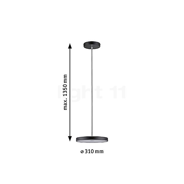 Paulmann Hildor Suspension LED noir - vue en coupe