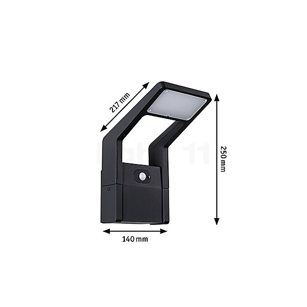 Paulmann Juntea Lampada da parete LED antracite - vista in sezione