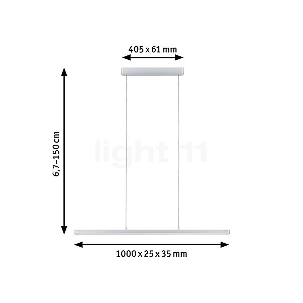 Paulmann Lento Hanglamp LED chroom mat - zigbee schets