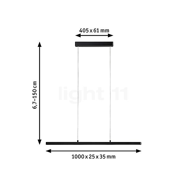 Paulmann Lento Hanglamp LED zwart - tunable white schets