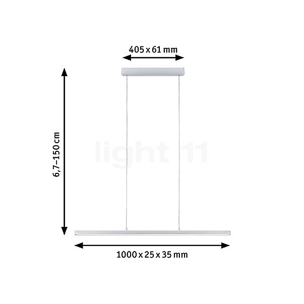 Paulmann Lento Suspension LED chrome mat - Tunable White - vue en coupe