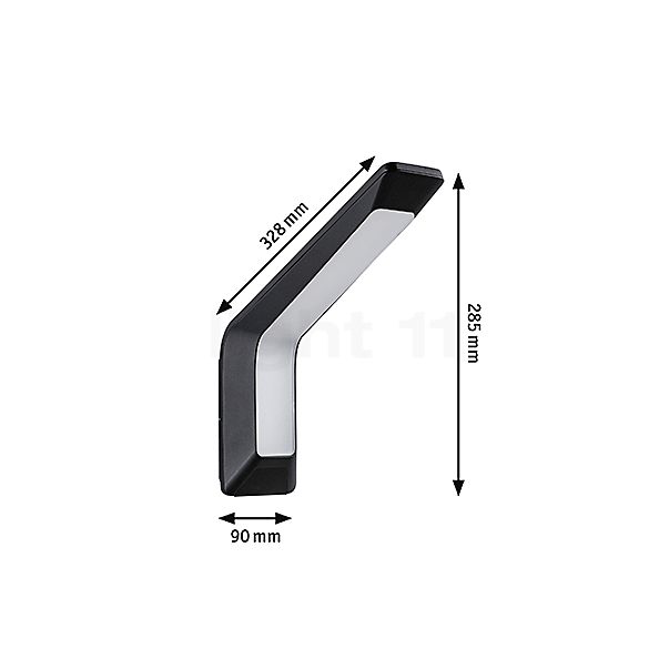 Paulmann Merano Lampada da parete LED antracite - vista in sezione