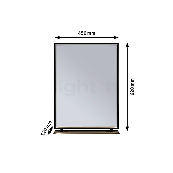 Paulmann Miro Miroir lumineux LED rectangulaire miroité - vue en coupe