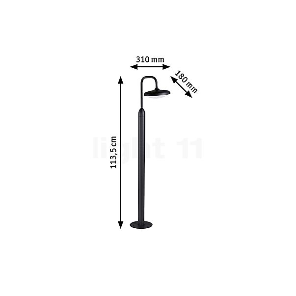 Paulmann Nostro Bollard Light LED anthracite sketch