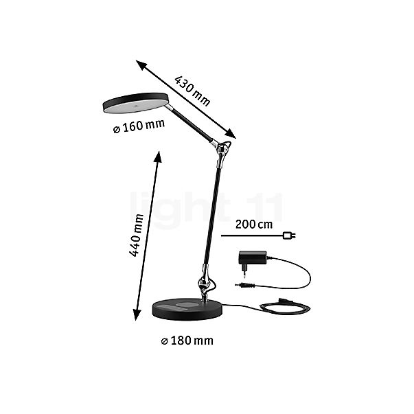 Paulmann Numis Table Lamp LED black - without charging function sketch