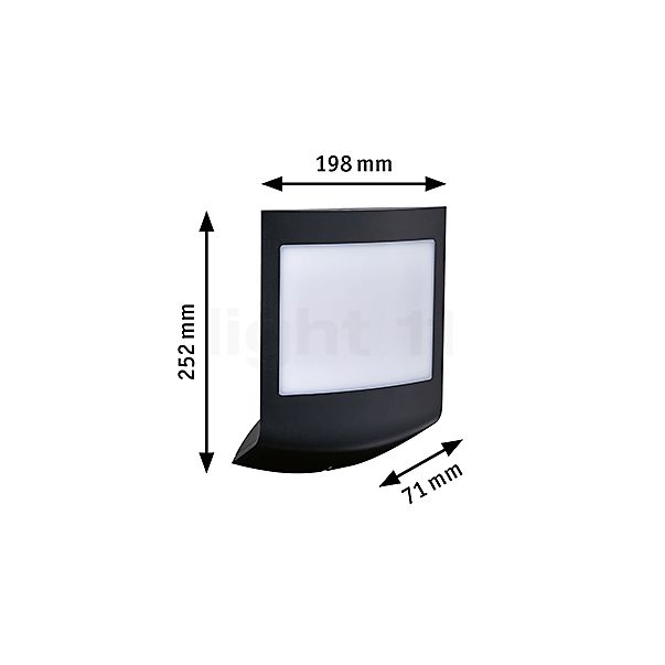 Paulmann Padea Wall Light LED anthracite sketch