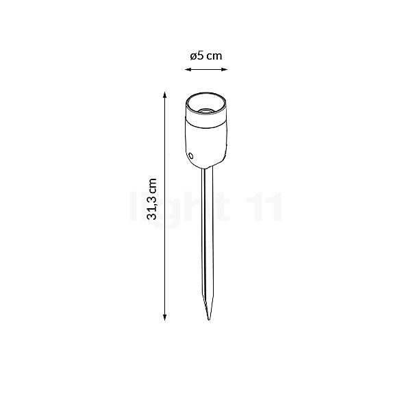 Paulmann Plug & Shine Pike Erdspießstrahler LED anthrazit, 3er Set, Zigbee Skizze