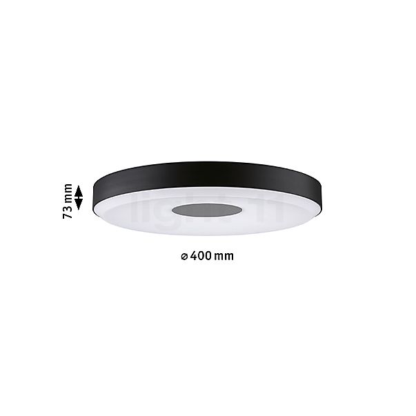 Paulmann Puric Pane Plafondlamp LED zwart - zigbee schets