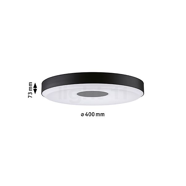 Paulmann Puric Pane Plafonnier LED noir - vue en coupe