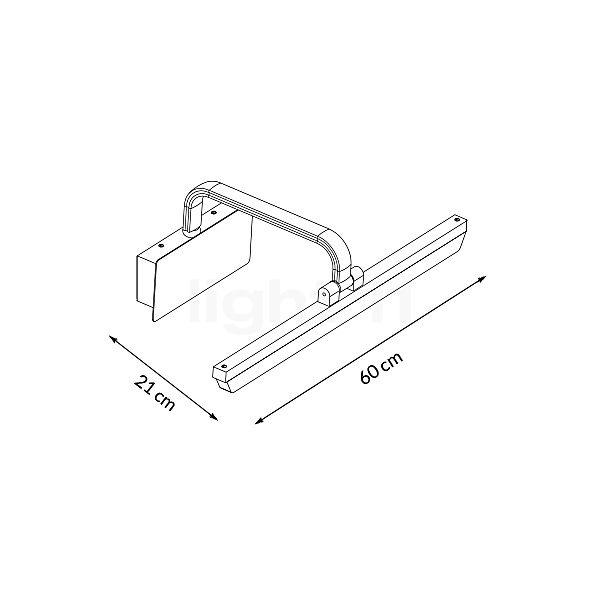 Paulmann Renan Lampada da parete LED ottone - 60 cm - vista in sezione