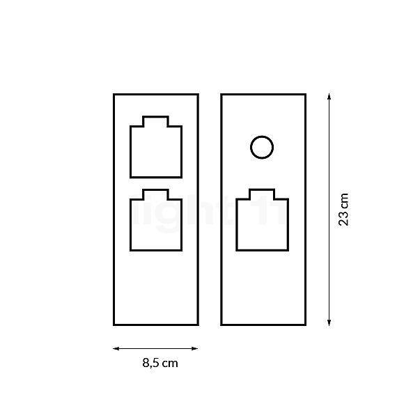 Paulmann Rio Stopcontact pijler 3x stopcontacten met 1x schemerschakelaar schets
