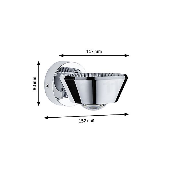 Paulmann Sablik Wall Light LED chrome sketch