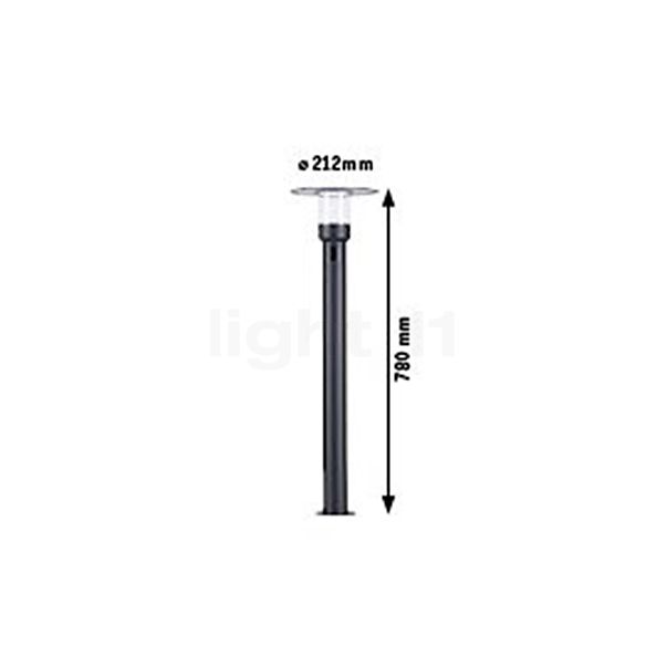 Paulmann Sienna Bollard Light LED anthracite sketch