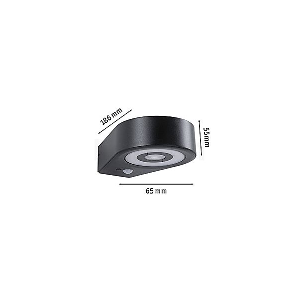 Paulmann Silma Wall Light LED with Motion Detector anthracite sketch