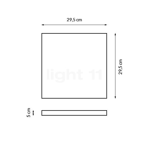 Paulmann Velora Deckenleuchte LED 29,5 x 29,5 cm, Tunable white , Auslaufartikel Skizze
