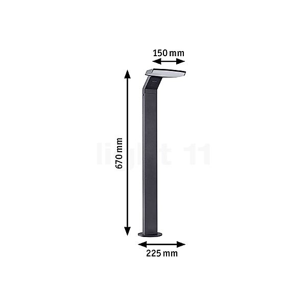 Paulmann Zenera Bollard Light LED anthracite sketch