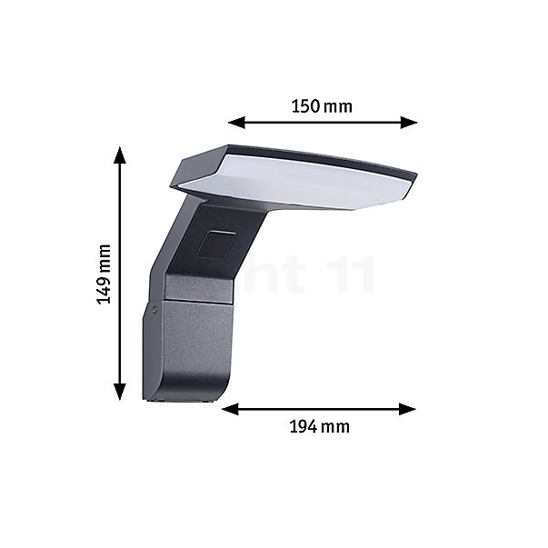 Paulmann Zerena Applique LED anthracite - vue en coupe