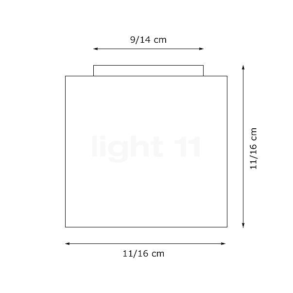 Peill+Putzler Alea, lámpara de techo y pared 11 cm - alzado con dimensiones