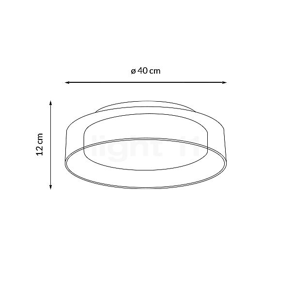 Peill+Putzler Cyla Wall-/Ceiling Light LED anthracite - 40 cm sketch
