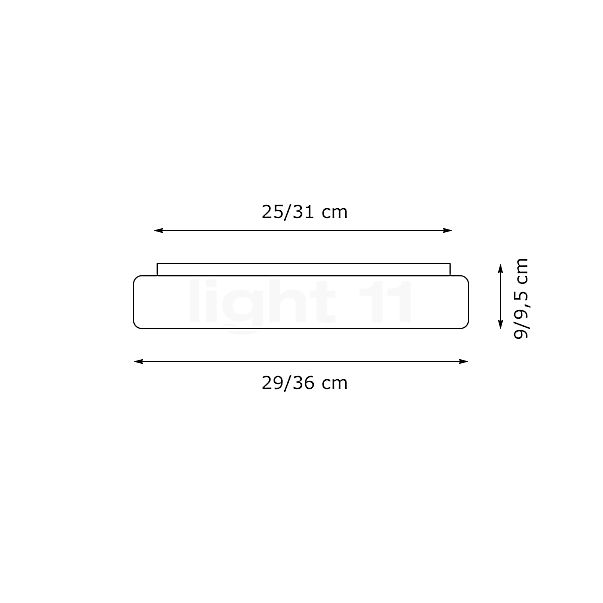 Peill+Putzler Domo Applique/Plafonnier LED 36 cm - vue en coupe