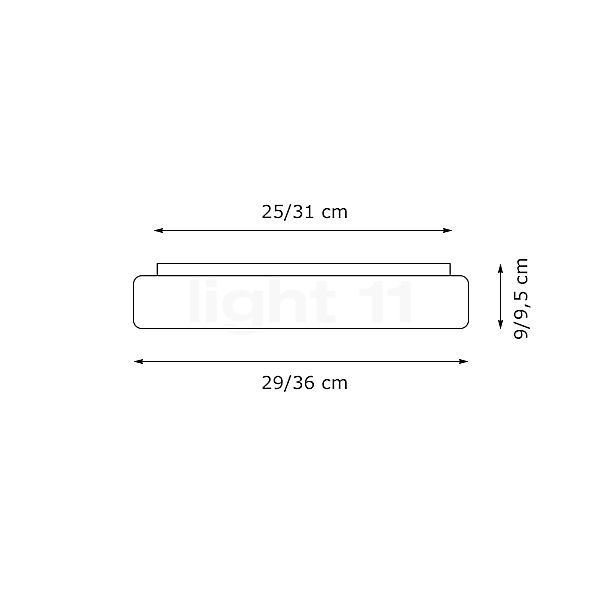 Peill+Putzler Domo Lampada da soffitto/parete LED 36 cm - vista in sezione