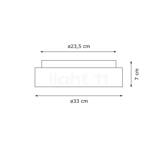 Peill+Putzler Varius Plafonnier LED blanc - ø47 cm - vue en coupe