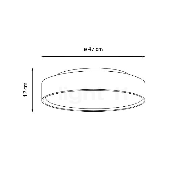 Peill+Putzler Varius X Plafondlamp LED zwart/goud - ø47 cm schets