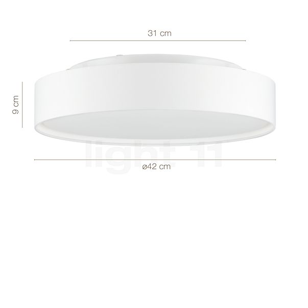 Dimensiones del/de la Peill+Putzler Varius, lámpara de techo blanco - ø42 cm al detalle: alto, ancho, profundidad y diámetro de cada componente.