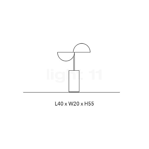 Penta Elisabeth Table Lamp LED black/chrome - 55 cm sketch