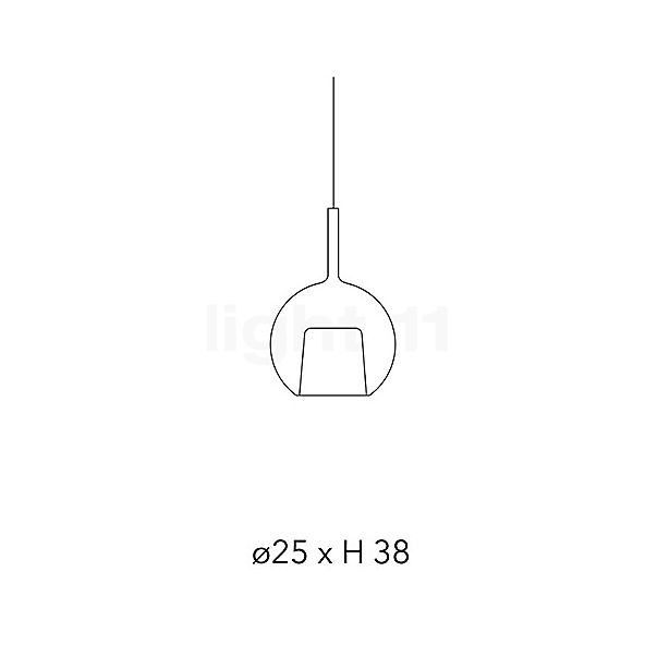 Penta Glo, lámpara de suspensión negro/plateado - 25 cm - alzado con dimensiones
