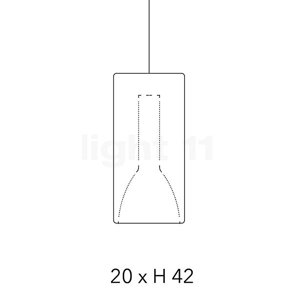 Penta Lit, lámpara de suspensión negro/azul - 20 cm - alzado con dimensiones
