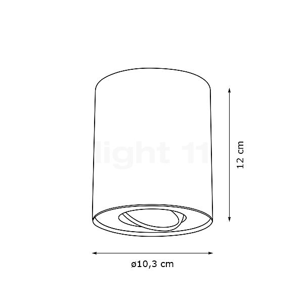 Philips Hue White Ambiance Pillar Spot 1 lamp with dimmer switch white , discontinued product sketch