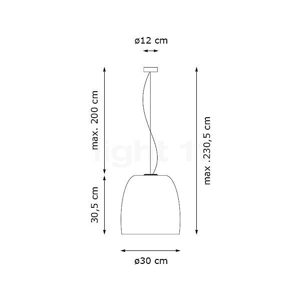 Prandina Notte Pendant Light white - 30 cm , discontinued product sketch