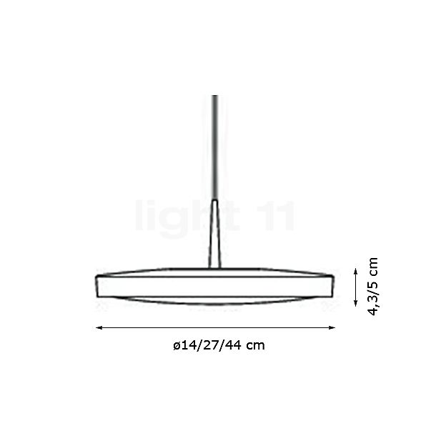 Ribag Licht Arva Lampada a sospensione LED grigio, ø27 cm - vista in sezione